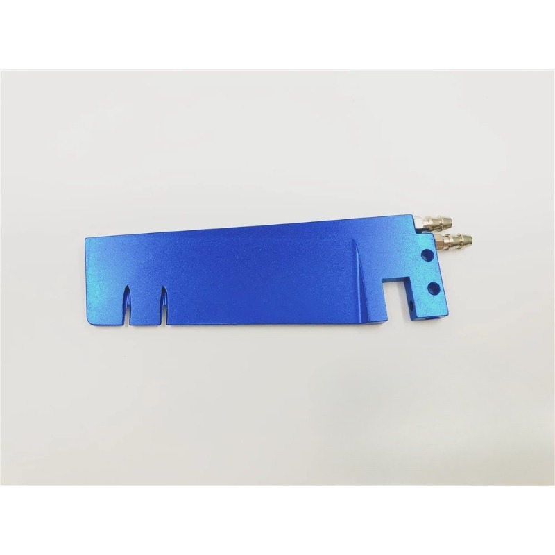 Rc Boat Rudder Aluminum Water Pickup - Wassergekühltes Doppel-Einlass-Ruderblatt, CNC-Aluminium-Lenkerruder-Ersatz mit Doppel-Wasseraufnahmegeräten für