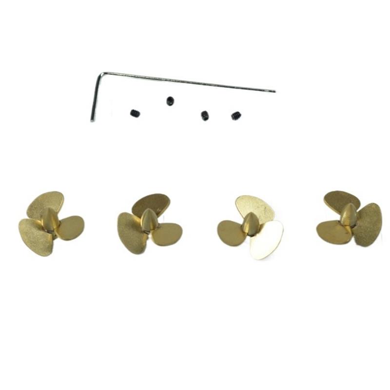 Rc Boat Metal Propeller Copper 3 Blade - 12,4mm 3-Blatt-Kupferpropeller-Set RC-Boot 1/350 Maßstab 1,5mm