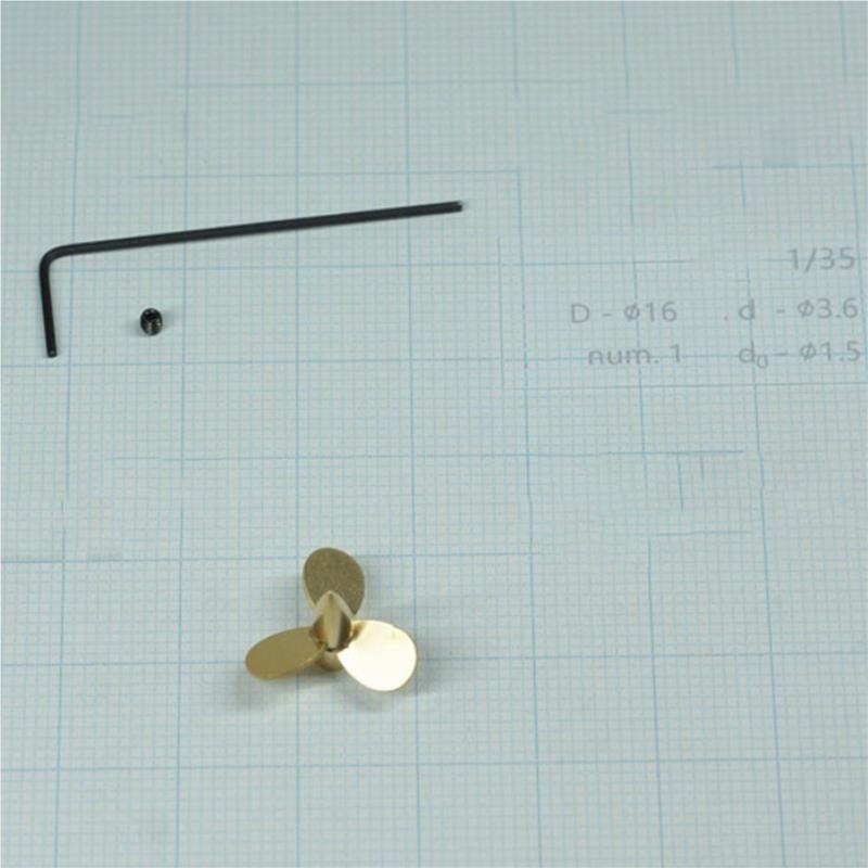 Rc Boat Metal Propeller Copper 3 Blade - 16mm 3-Blatt-Kupferpropeller für RC-Boote, 1,5mm Wellenloch,