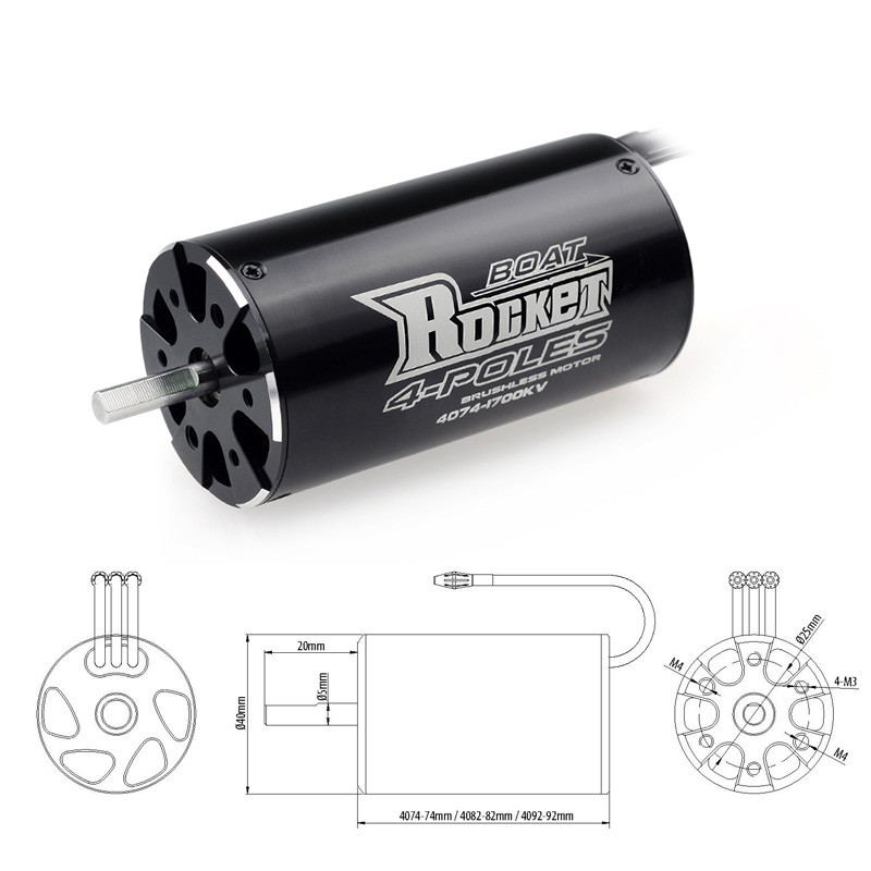 Rocket 4074 1700KV 2000KV 2250 – Rc Boat Water Cooling Jacket Motor Bewertung und Preis