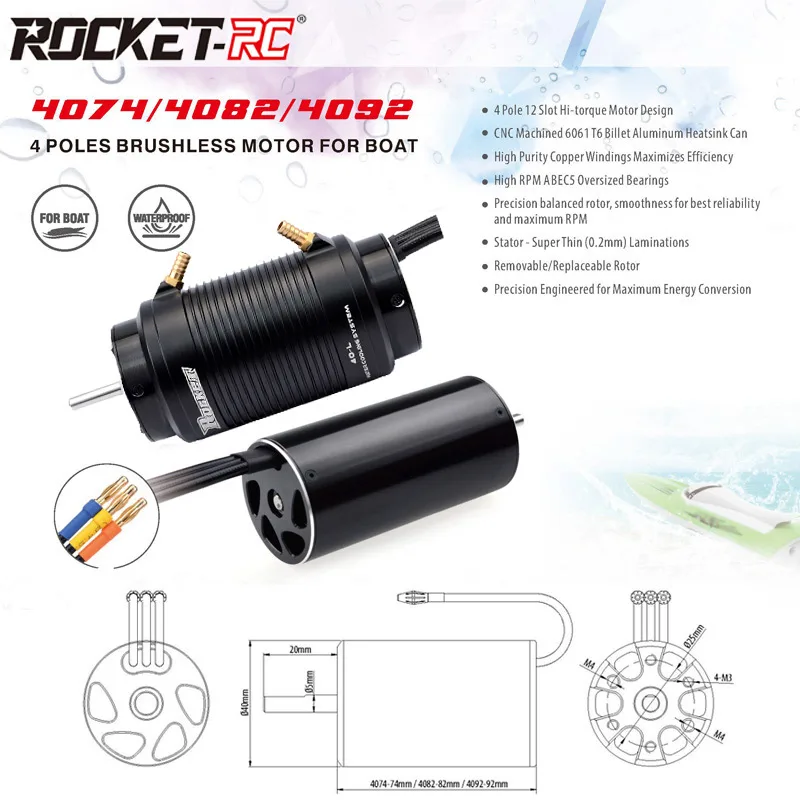 UniFlyRocket-RC 4074 4082 4092 – Rc Boat Water Cooling Jacket Motor Bewertung und Preis